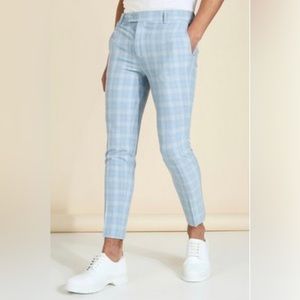 Super Skinny Cropped Check Tailored Trouser
